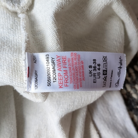 Miss Selfridge cropped sweatshirt, light grey size eu 36-38, US 4-6, UK S - Picture 3 of 4